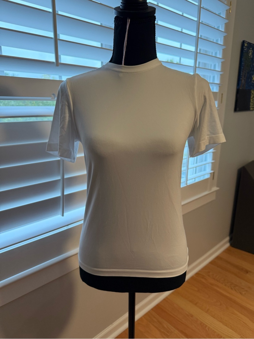 Women's White Muscle Tee — Essential Crewneck